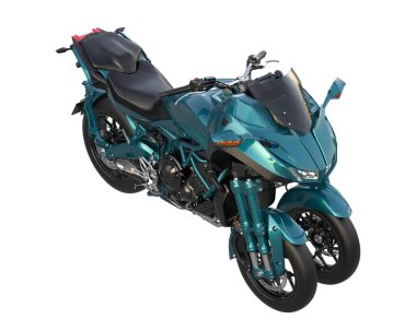 Motosiklet arka planda izole edilmiş. 3d görüntüleme - illüstrasyon