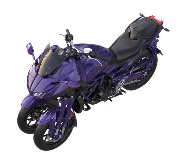 Motosiklet arka planda izole edilmiş. 3d görüntüleme - illüstrasyon