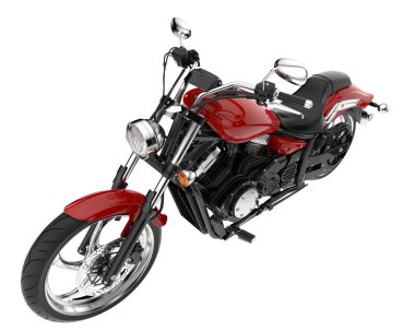 Motosiklet arka planda izole edilmiş. 3d görüntüleme - illüstrasyon