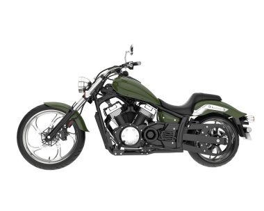 Motosiklet arka planda izole edilmiş. 3d görüntüleme - illüstrasyon