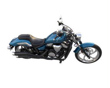 Motosiklet arka planda izole edilmiş. 3d görüntüleme - illüstrasyon