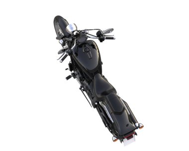 Motosiklet arka planda izole edilmiş. 3d görüntüleme - illüstrasyon