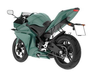 Motosiklet arka planda izole edilmiş. 3d görüntüleme - illüstrasyon