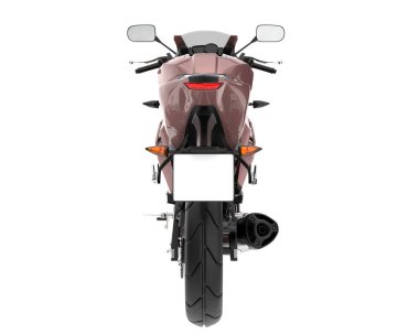 Motosiklet arka planda izole edilmiş. 3d görüntüleme - illüstrasyon