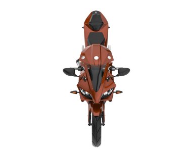 Motosiklet arka planda izole edilmiş. 3d görüntüleme - illüstrasyon
