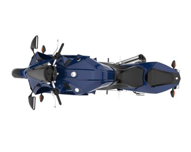 Motosiklet arka planda izole edilmiş. 3d görüntüleme - illüstrasyon