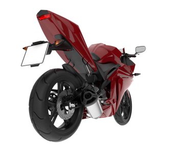 Motorcycle isolated on white background. 3d rendering - illustration