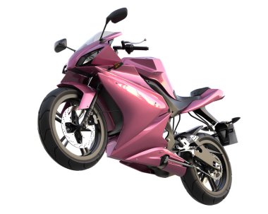 Motorcycle isolated on white background. 3d rendering - illustration