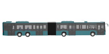 City bus isolated on background. 3d rendering - illustration