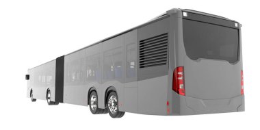 City bus isolated on background. 3d rendering - illustration