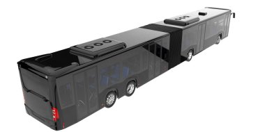 City bus isolated on background. 3d rendering - illustration