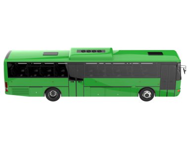 City bus isolated on background. 3d rendering - illustration
