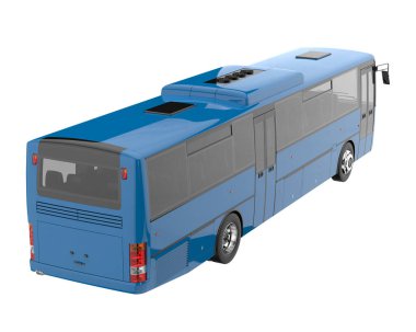 City bus isolated on background. 3d rendering - illustration