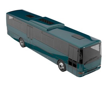 City bus isolated on background. 3d rendering - illustration