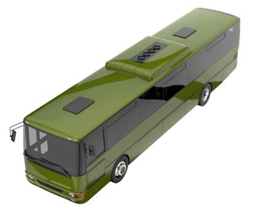 City bus isolated on background. 3d rendering - illustration