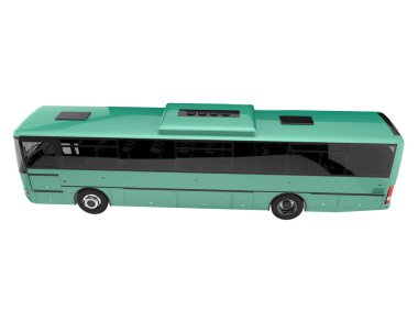 City bus isolated on background. 3d rendering - illustration