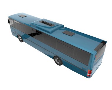 City bus isolated on background. 3d rendering - illustration