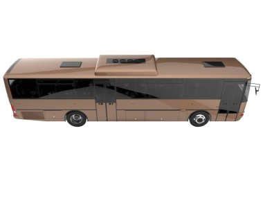 City bus isolated on background. 3d rendering - illustration