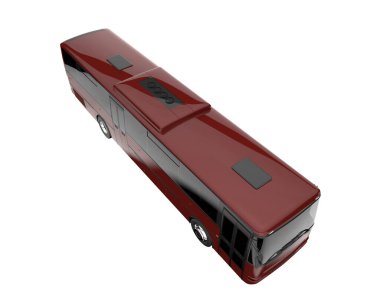 City bus isolated on background. 3d rendering - illustration