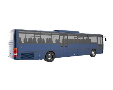City bus isolated on background. 3d rendering - illustration