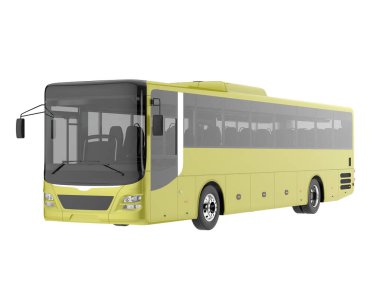 City bus isolated on background. 3d rendering - illustration