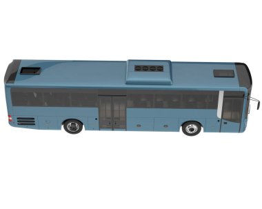 City bus isolated on background. 3d rendering - illustration