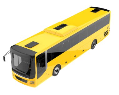 City bus isolated on background. 3d rendering - illustration