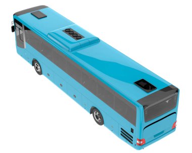 City bus isolated on grey background. 3d rendering - illustration