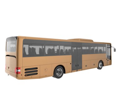 City bus isolated on grey background. 3d rendering - illustration