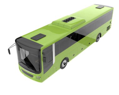 City bus isolated on grey background. 3d rendering - illustration