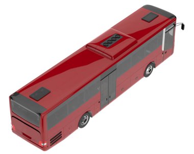 City bus isolated on grey background. 3d rendering - illustration