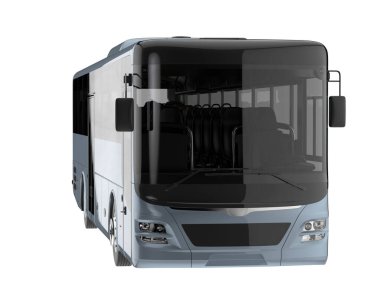 City bus isolated on grey background. 3d rendering - illustration