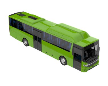 City bus isolated on grey background. 3d rendering - illustration