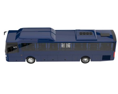 City bus isolated on grey background. 3d rendering - illustration