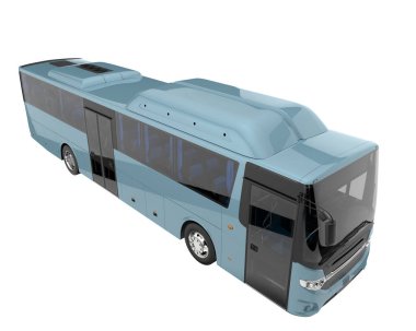 City bus isolated on background. 3d rendering - illustration