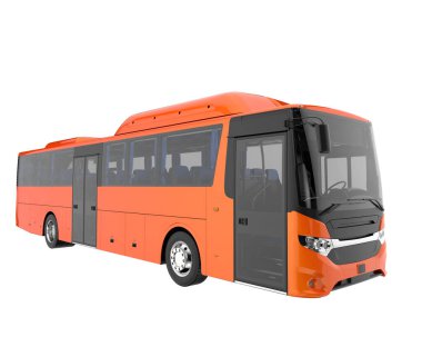 City bus isolated on background. 3d rendering - illustration