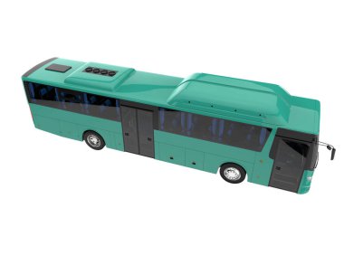 City bus isolated on background. 3d rendering - illustration