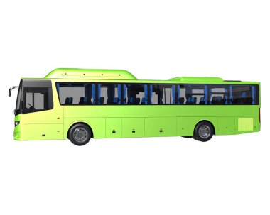 City bus isolated on background. 3d rendering - illustration