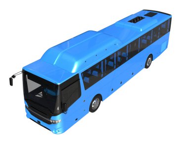 City bus isolated on background. 3d rendering - illustration