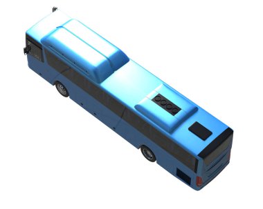 City bus isolated on background. 3d rendering - illustration