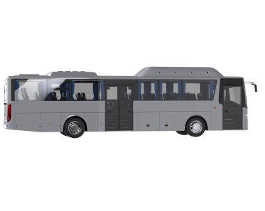 City bus isolated on background. 3d rendering - illustration