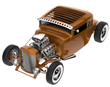 Muscle car isolated on white background. 3d rendering - illustration