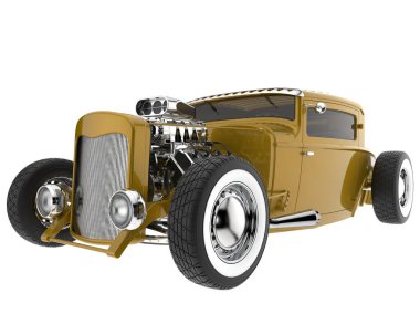 Muscle car isolated on white background. 3d rendering - illustration