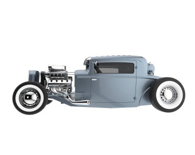 Muscle car isolated on white background. 3d rendering - illustration