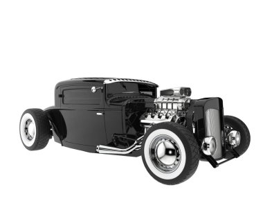 Muscle car isolated on white background. 3d rendering - illustration