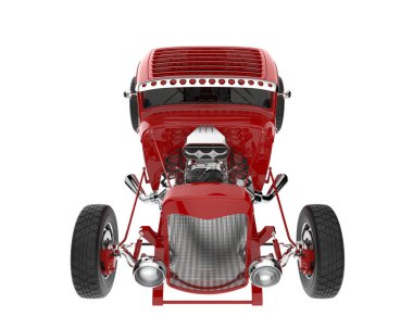 Muscle car isolated on white background. 3d rendering - illustration