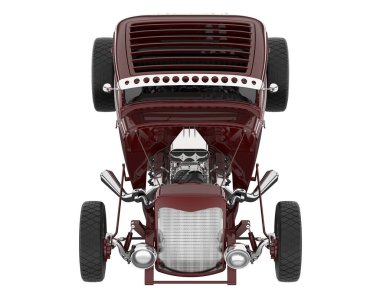 Muscle car isolated on white background. 3d rendering - illustration