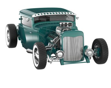 Muscle car isolated on white background. 3d rendering - illustration