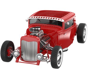 Muscle car isolated on white background. 3d rendering - illustration