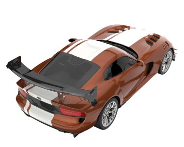 Muscle car isolated on white background. 3d rendering - illustration